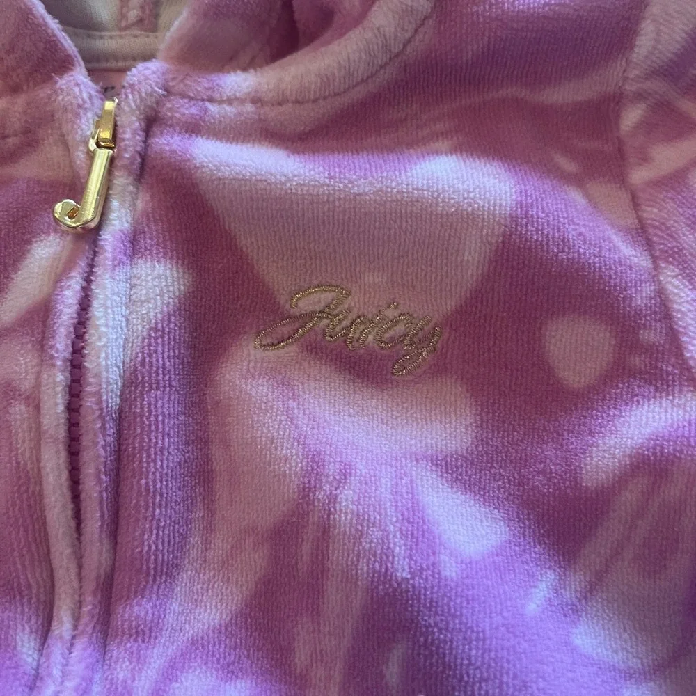 Juicy Couture Kids Purple Marble‎ Velour Tracksuit Hoodie Joggers Set 3T